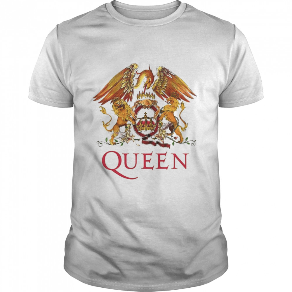 Queen White Crest Freddie Mercury Brian May shirt Classic Men's T-shirt