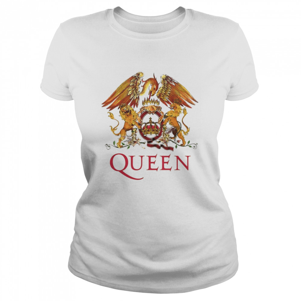 Queen White Crest Freddie Mercury Brian May shirt Classic Women's T-shirt