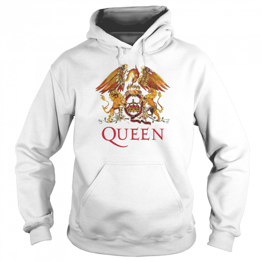 Queen White Crest Freddie Mercury Brian May shirt Unisex Hoodie