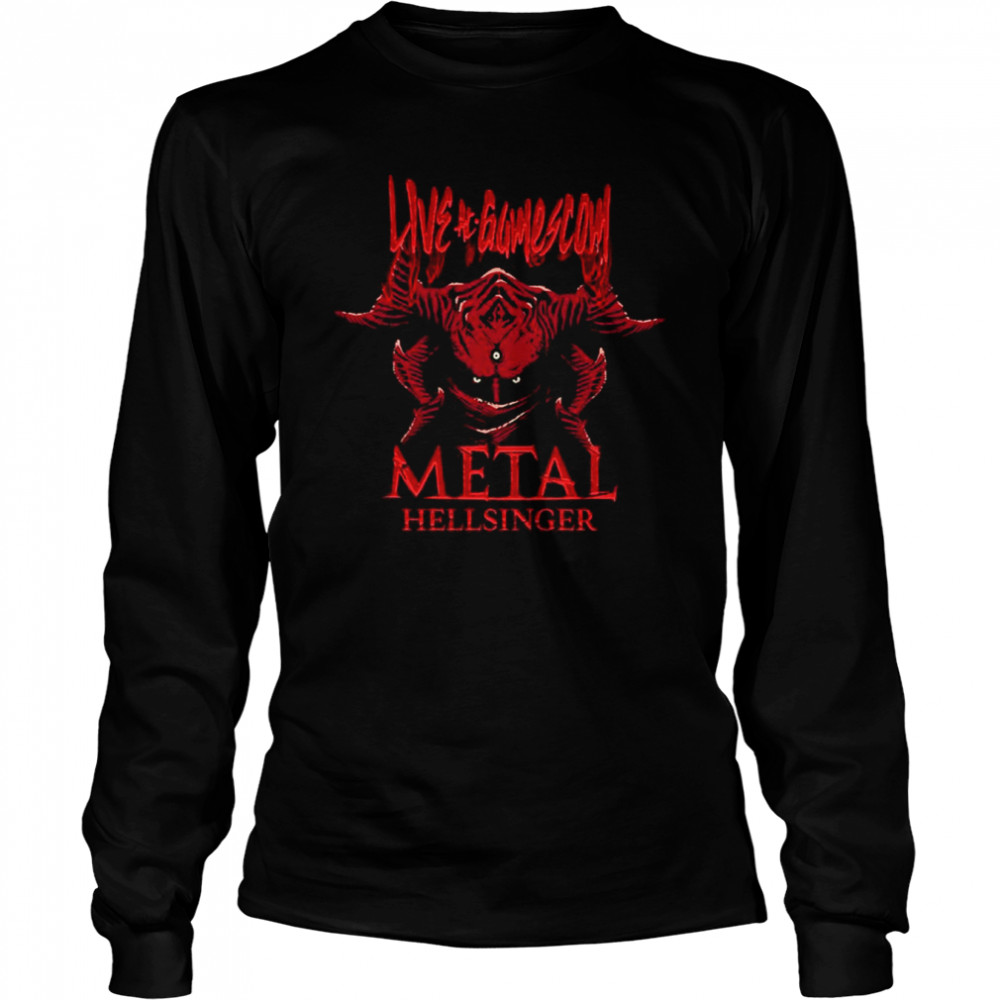 Red Design Metal Hellsinger shirt Long Sleeved T-shirt