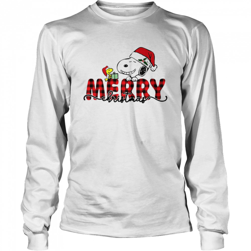 Snoopy Merry Christmas T shirt Long Sleeved T-shirt