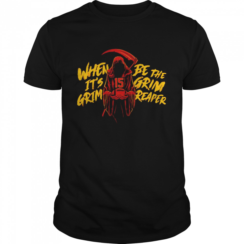 When It’s Grim The Grim Reaper Orange For Halloween shirt Classic Men's T-shirt