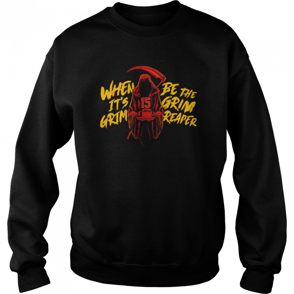 When It’s Grim The Grim Reaper Orange For Halloween shirt Unisex Sweatshirt