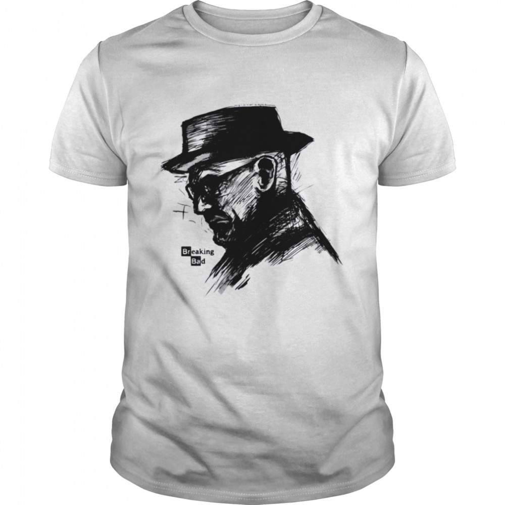 Black Heisenberg Walter White Sketch Breaking Bad shirt Classic Men's T-shirt