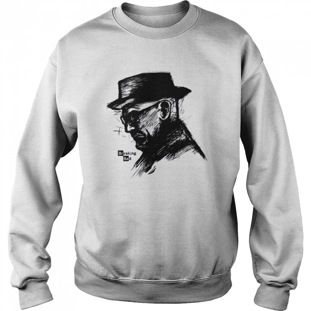 Black Heisenberg Walter White Sketch Breaking Bad shirt Unisex Sweatshirt