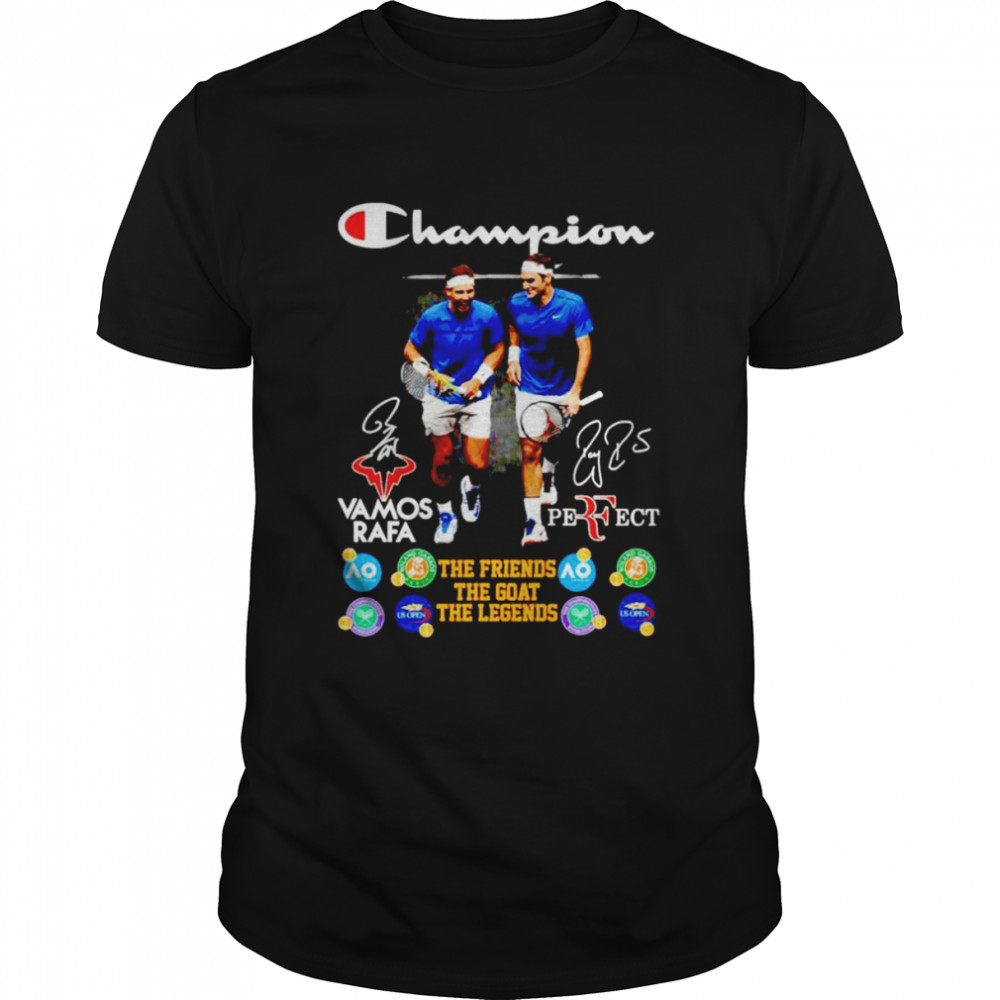 Champion Roger Federer and Rafael Nadal the friends the goat the legends signatures shirt Classic Men's T-shirt