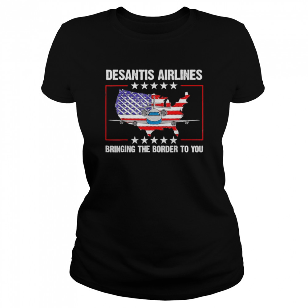 DeSantis Airlines Political Usa Flag T- Classic Women's T-shirt