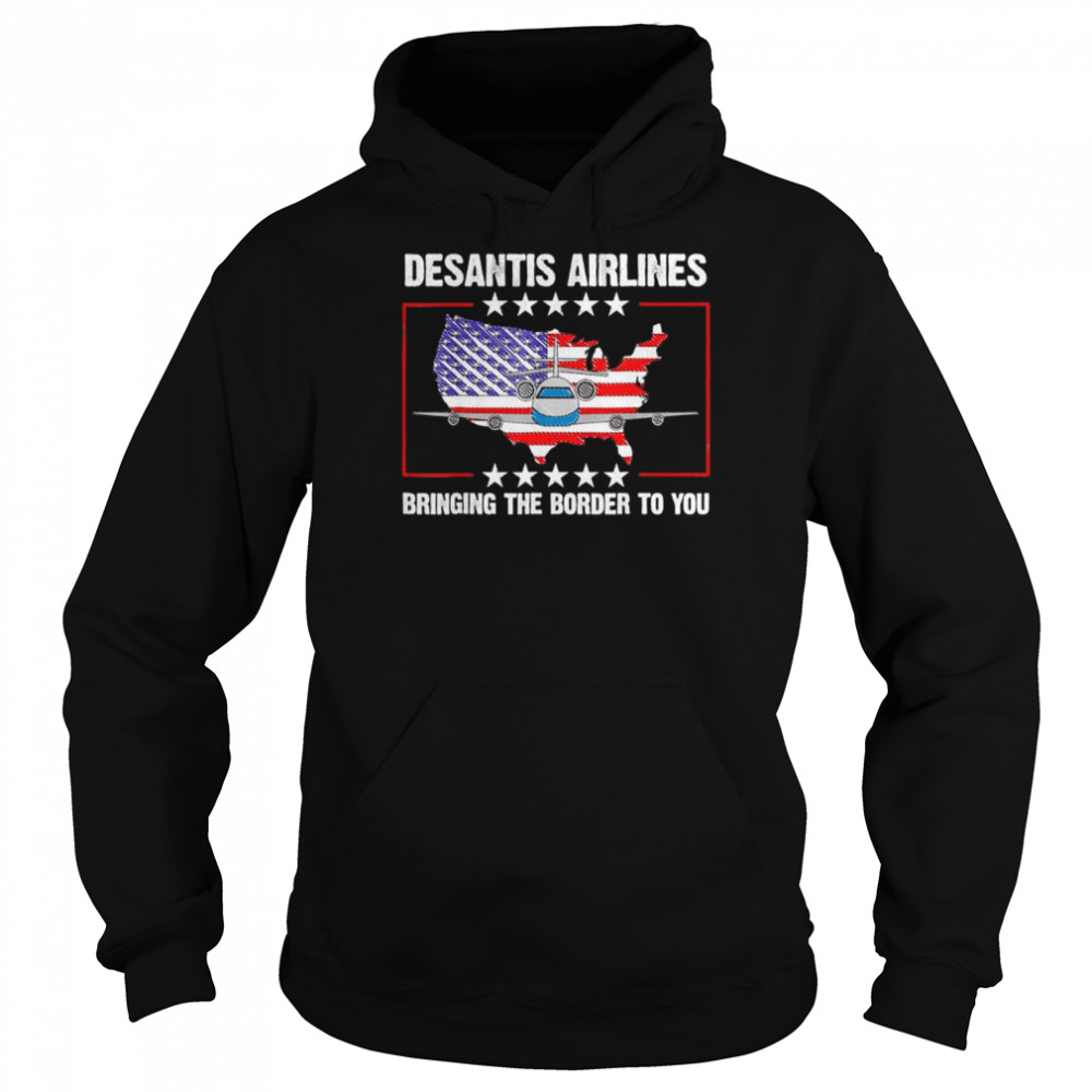 DeSantis Airlines Political Usa Flag T- Unisex Hoodie