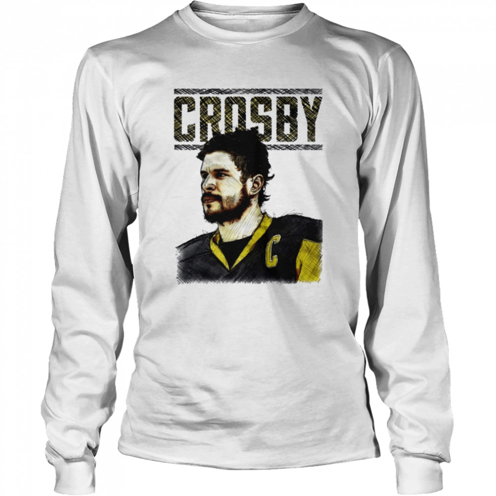 Fanart Portrait Pittsburgh Penguins Sidney Crosby shirt Long Sleeved T-shirt
