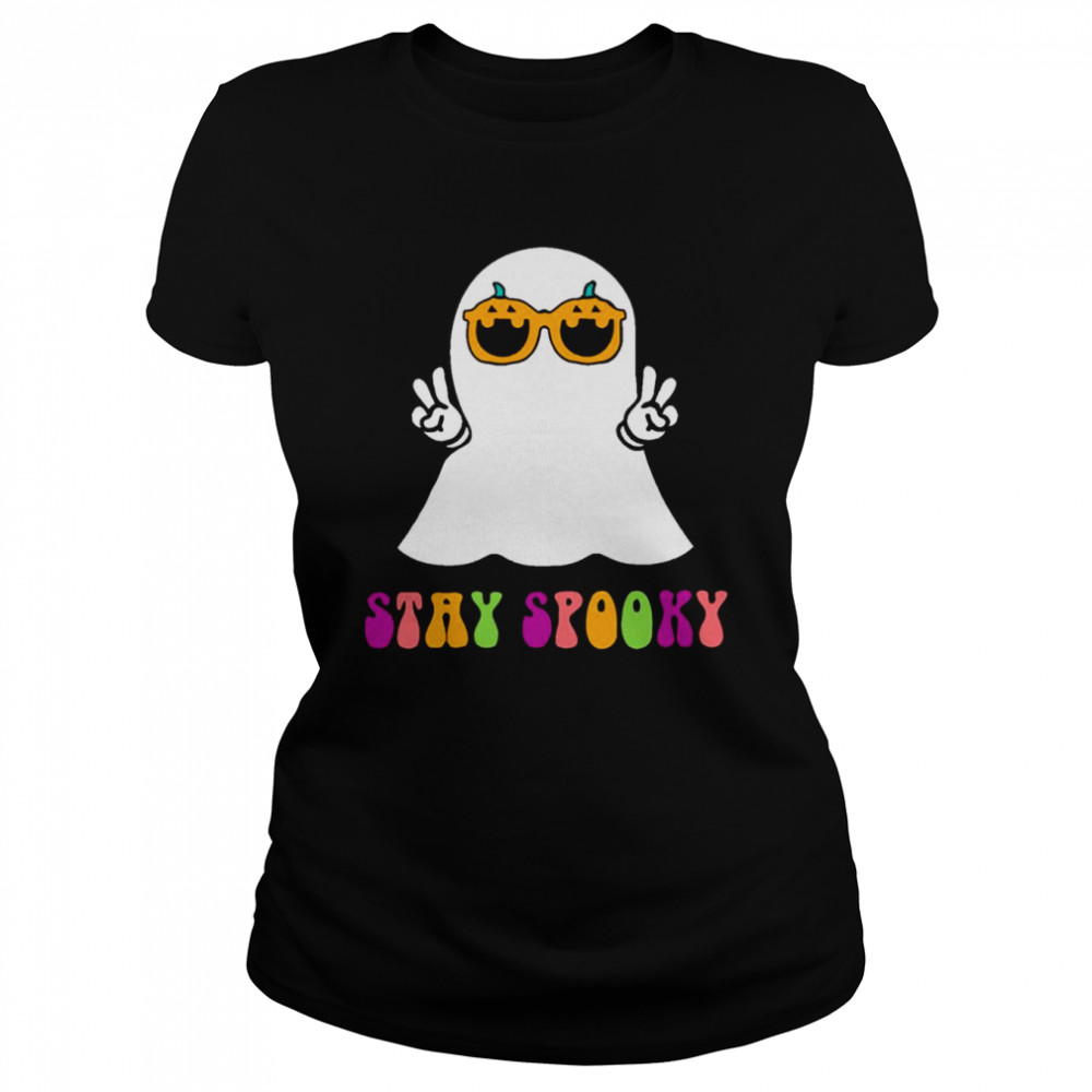 Ghost Stay Spooky Halloween Season Groovy shirt Classic Women's T-shirt