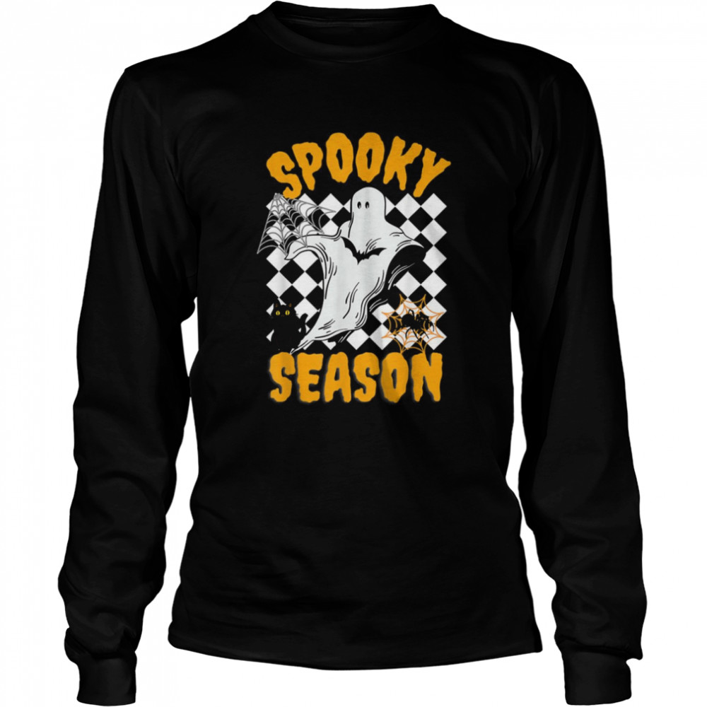 Groovy Ghost Spooky Season Happy Halloween shirt Long Sleeved T-shirt