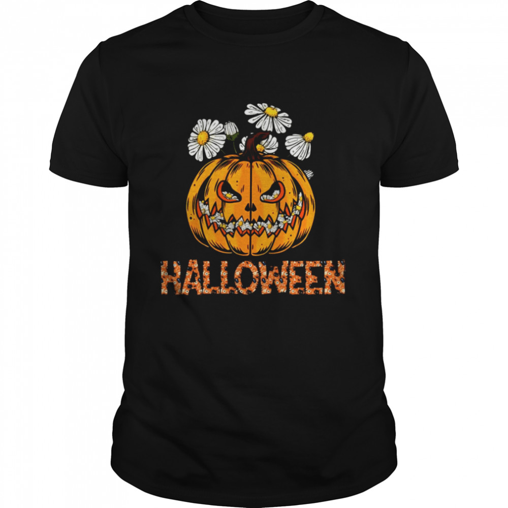 Happy Halloween Pumpkin And Flower shirt