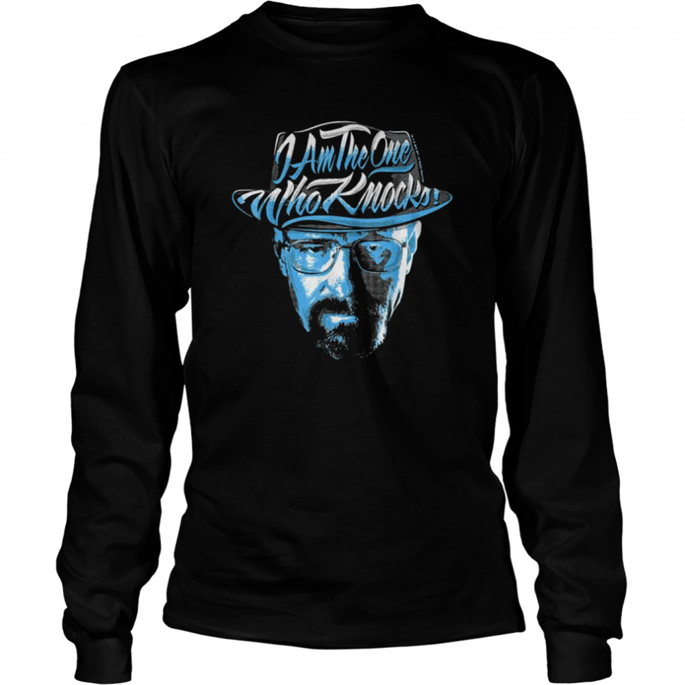 I Am The One Who Knocks Blue Hue Portrait Breaking Bad Graphic shirt Long Sleeved T-shirt