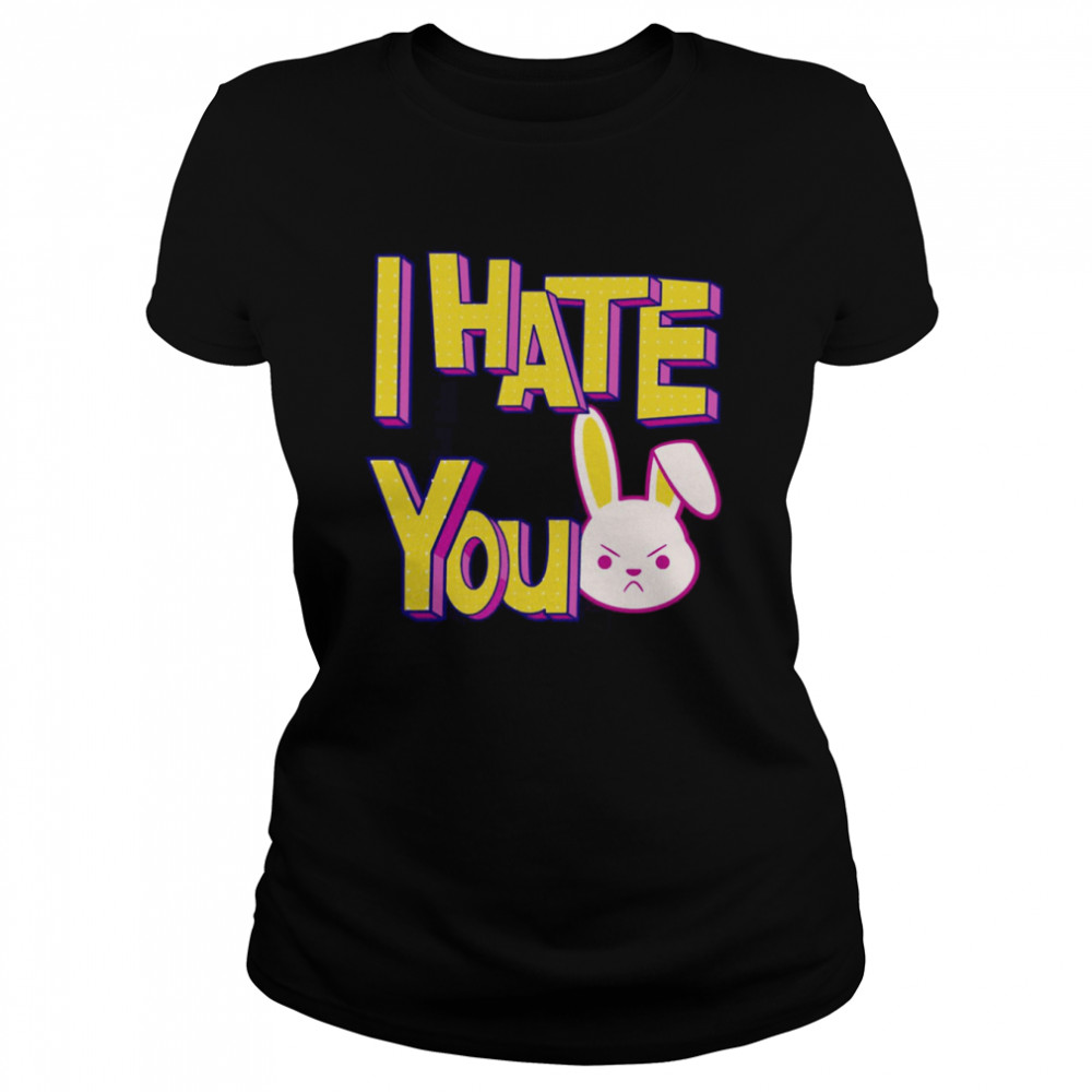 I Hate You Emoji Grumpy Bunny shirt Classic Women's T-shirt