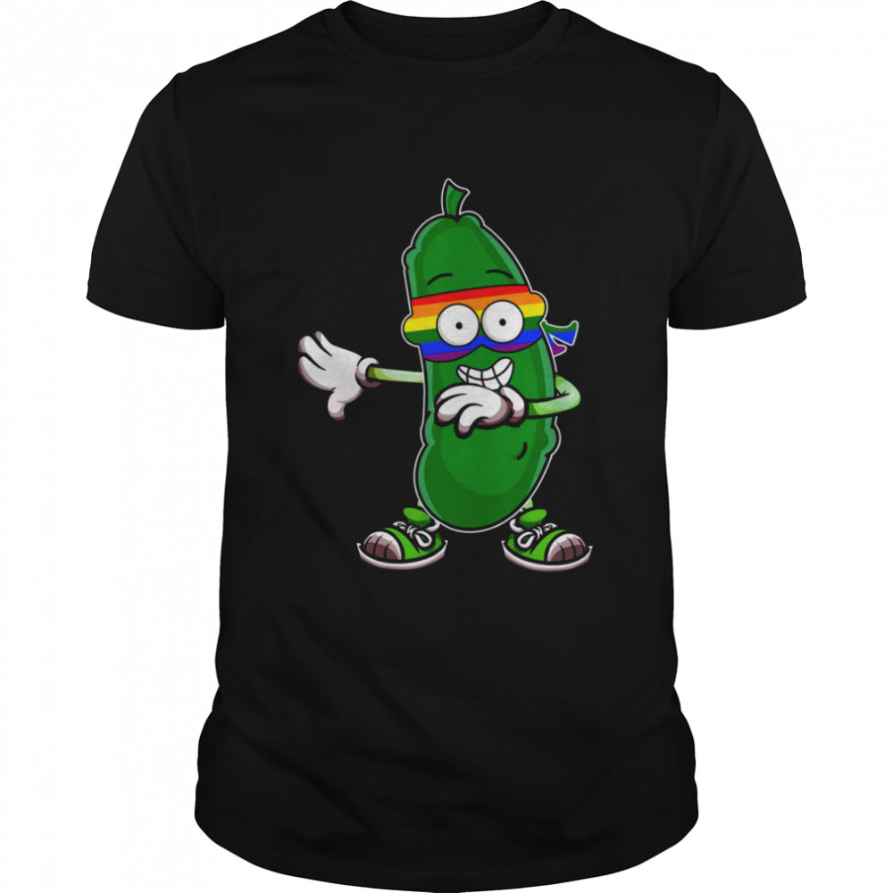 Lgbt Pickle Dabbing Cucumber Funny Rainbow Gay Pride shirt Classic Men's T-shirt