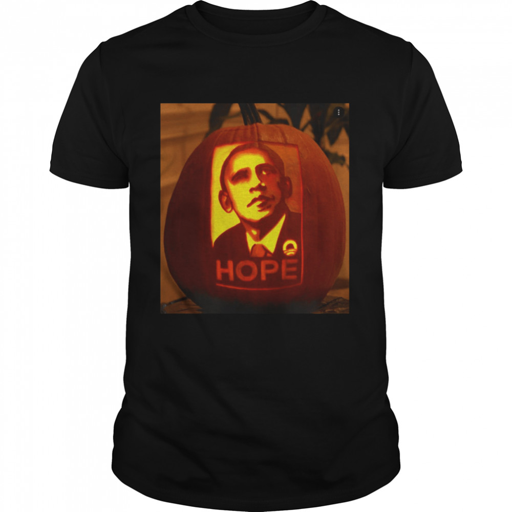 Obama Hope Pumpkin Carving Obama Halloween T-Shirt