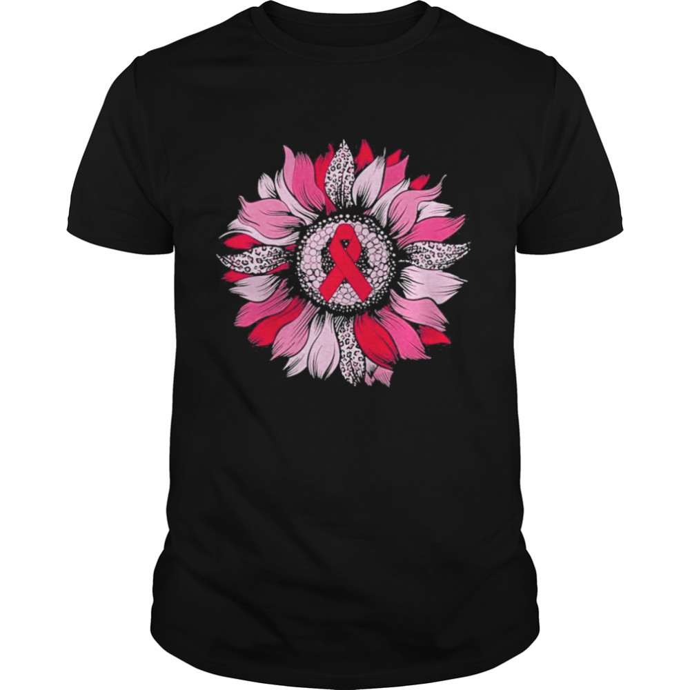 Pink Ribbon Breast Cancer Awareness Sunflower Shirt