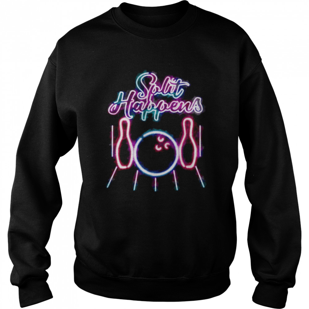 Retro Neon Vintage Style Split Happens Bowling shirt Unisex Sweatshirt