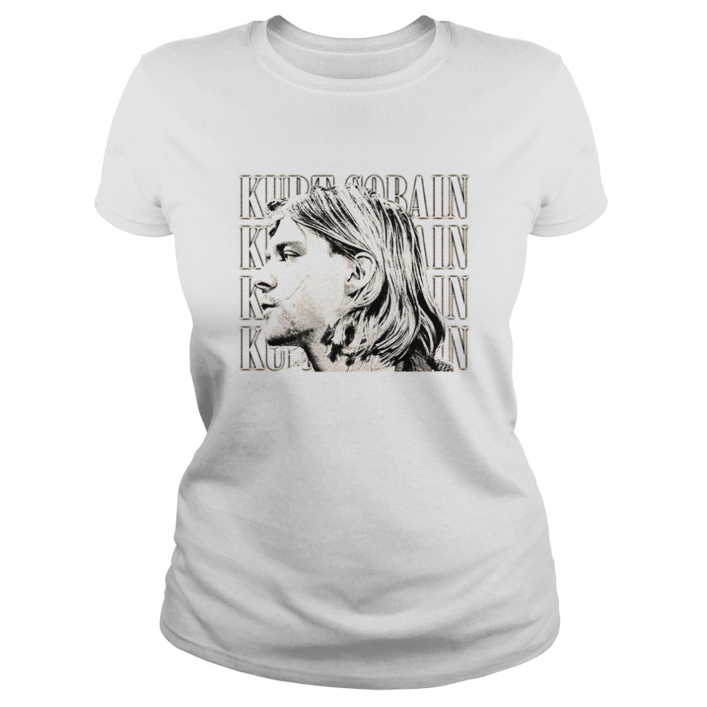 Sand Kurt Cobain Face Profile Nirvana shirt Classic Women's T-shirt
