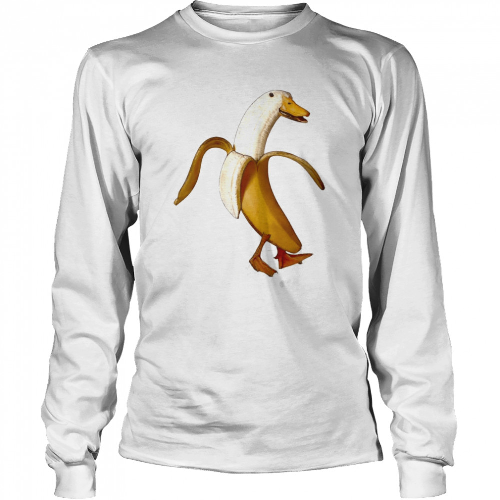 Banana Duck Walking Ducking shirt Long Sleeved T-shirt