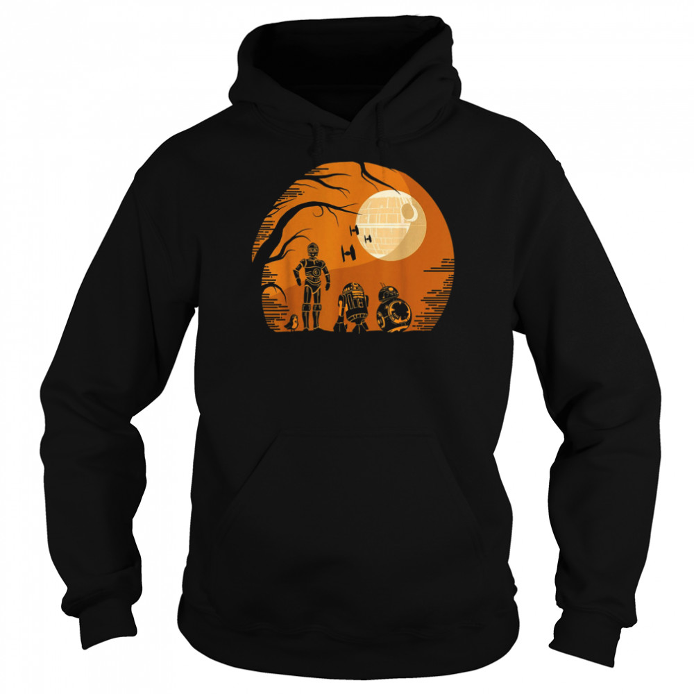 Droids Halloween Orange Hue Death Star Portrait shirt Unisex Hoodie