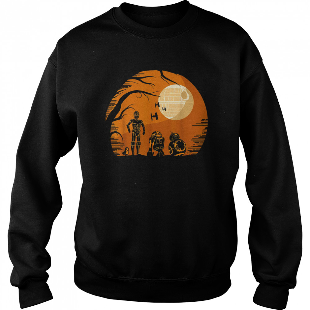 Droids Halloween Orange Hue Death Star Portrait shirt Unisex Sweatshirt