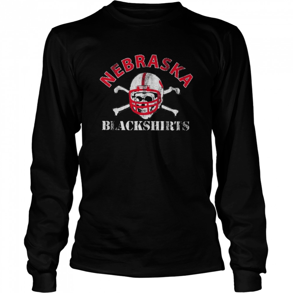 Nebraska Huskers Vintage Blackshirts Tri-Blend T- Long Sleeved T-shirt