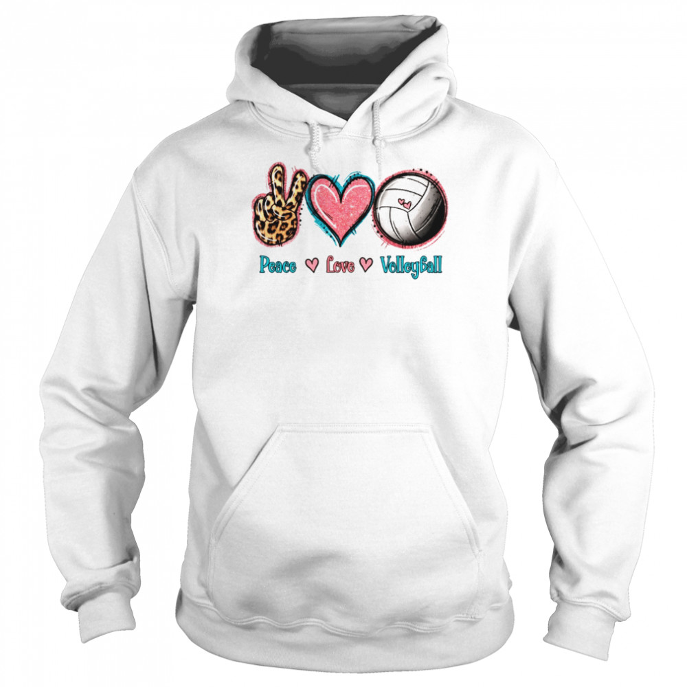Peace Love Volleyball shirt Unisex Hoodie