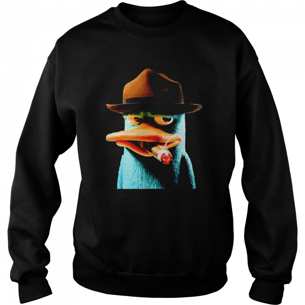 Perry the platypus smoking shirt Unisex Sweatshirt
