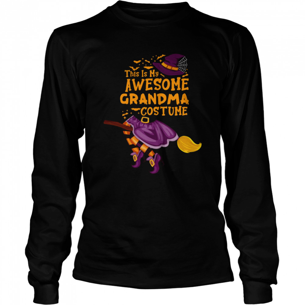 This Is My Awesome Grandma Costume Pumpkin Funny Grandma Halloween T- Long Sleeved T-shirt