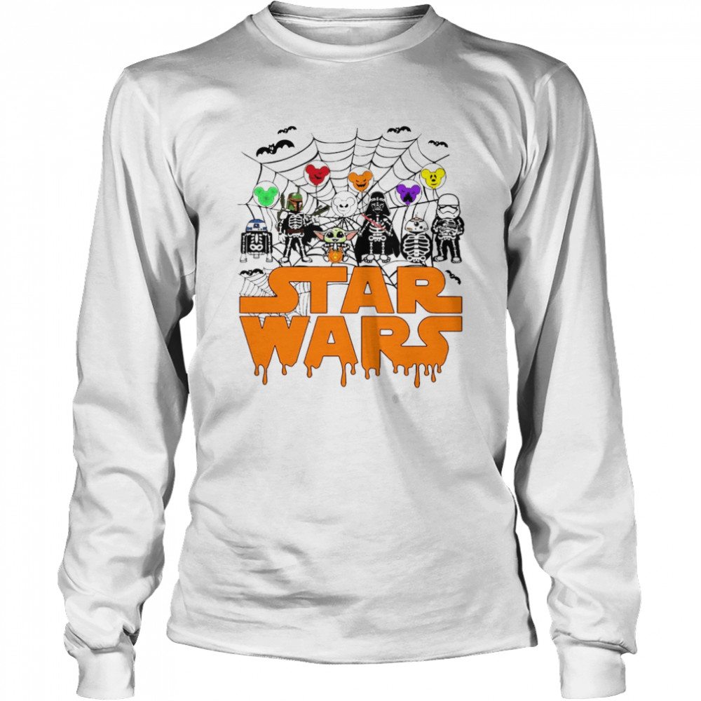 Trick or Treat Star Wars Halloween Baby Yoda And Friends T- Long Sleeved T-shirt
