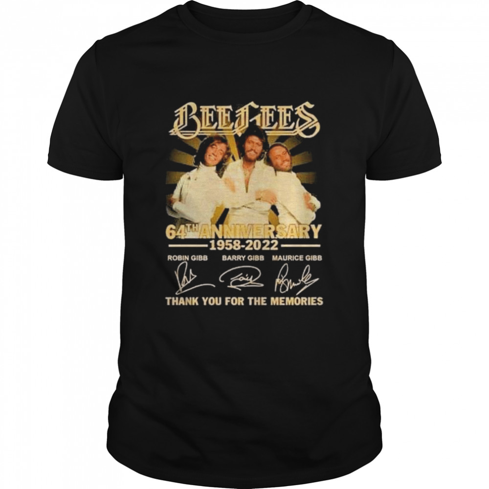 Bee Gees 64th anniversary 1958 2022 thank you for the memories signatures shirt