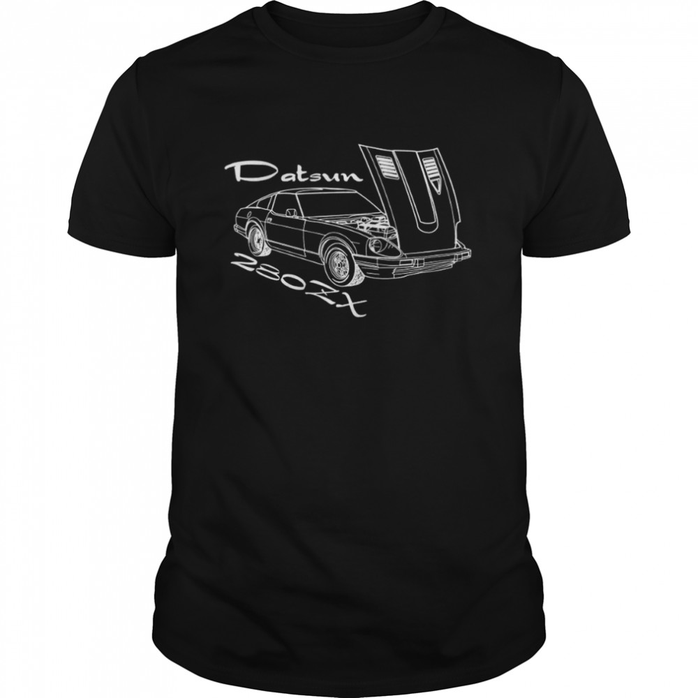Datsun 280ZX 280 ZX Nissan Z Car Custom Outline Illustration Screen Printed T-Shirt