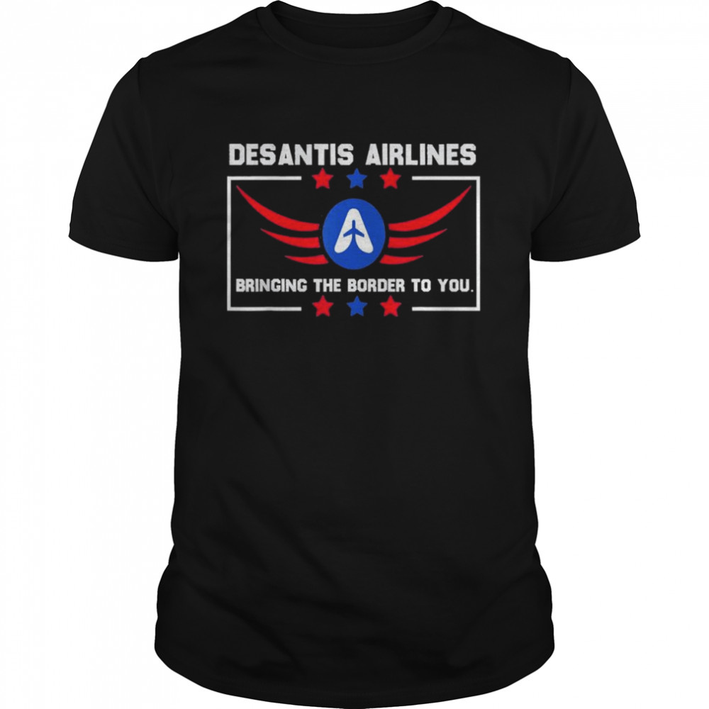 DeSantis Airlines Funny Political Meme Ron DeSantis USA Flag T-Shirt