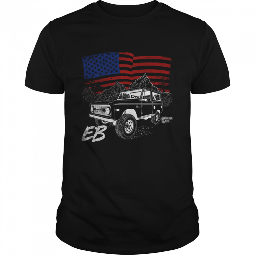 Early Bronco Heritage Series American Flag Black T- Classic Men's T-shirt