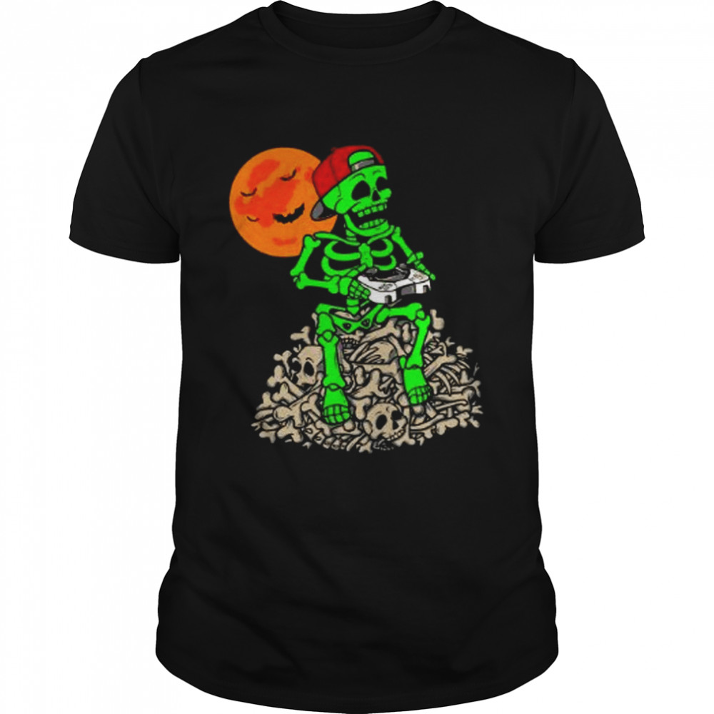 Halloween Skeleton Game Boy Shirt