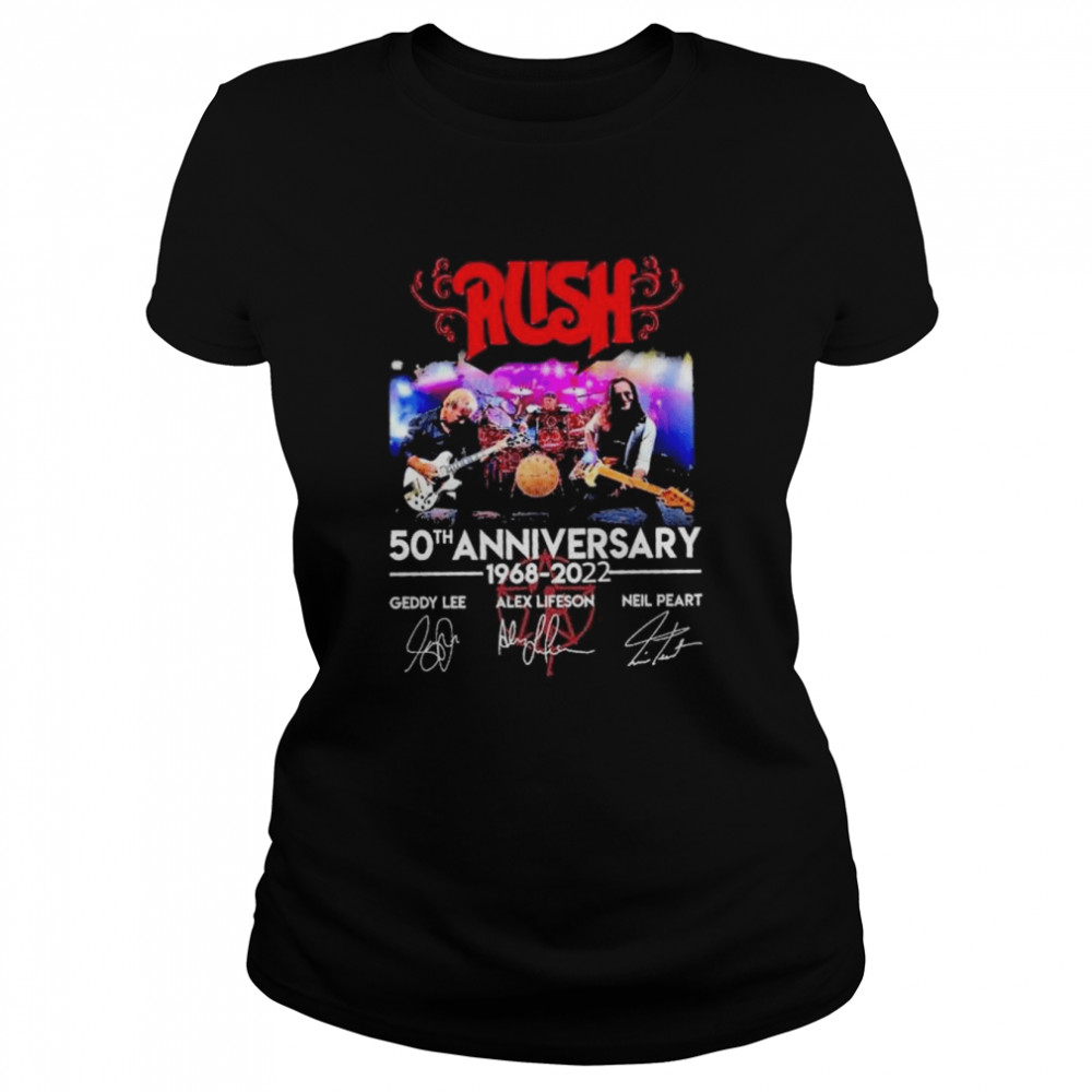 Rush 50th anniversary 1968 2022 signatures shirt Classic Women's T-shirt