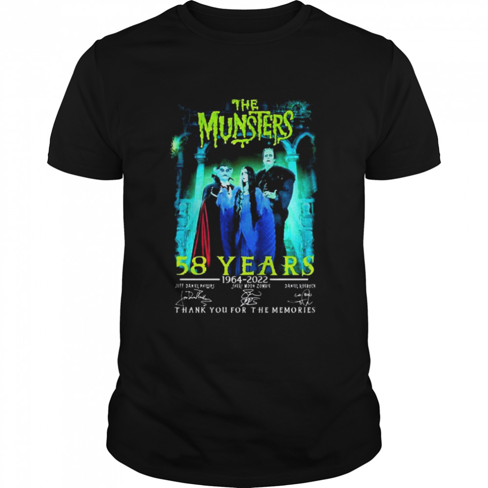 The Munsters 58 years 1964 2022 thank you for the memories signatures shirt