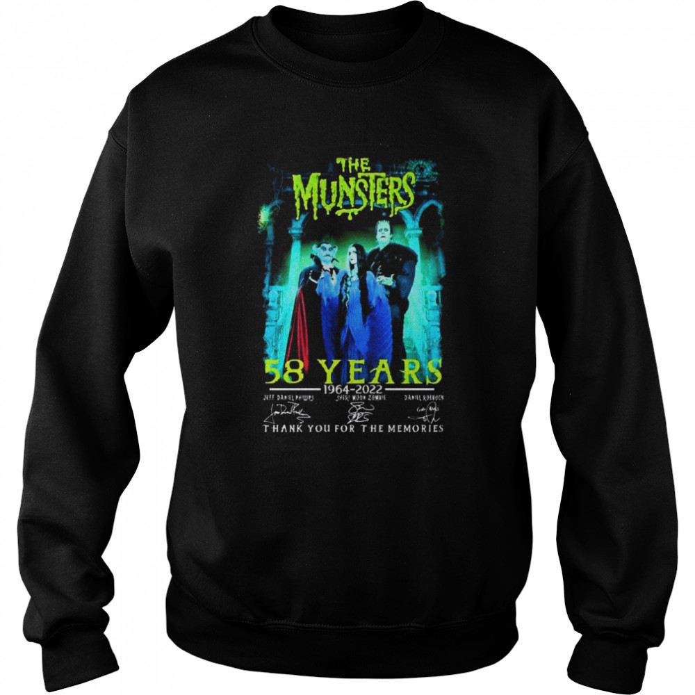 The Munsters 58 years 1964 2022 thank you for the memories signatures shirt Unisex Sweatshirt