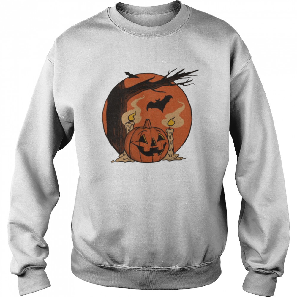 Vintage Pumpkin Scene Halloween Monsters shirt Unisex Sweatshirt
