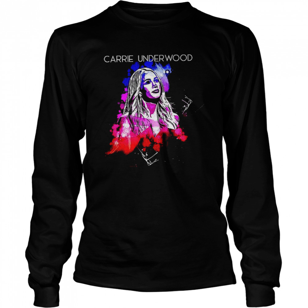 Colorful Portrait Carrie Underwood shirt Long Sleeved T-shirt