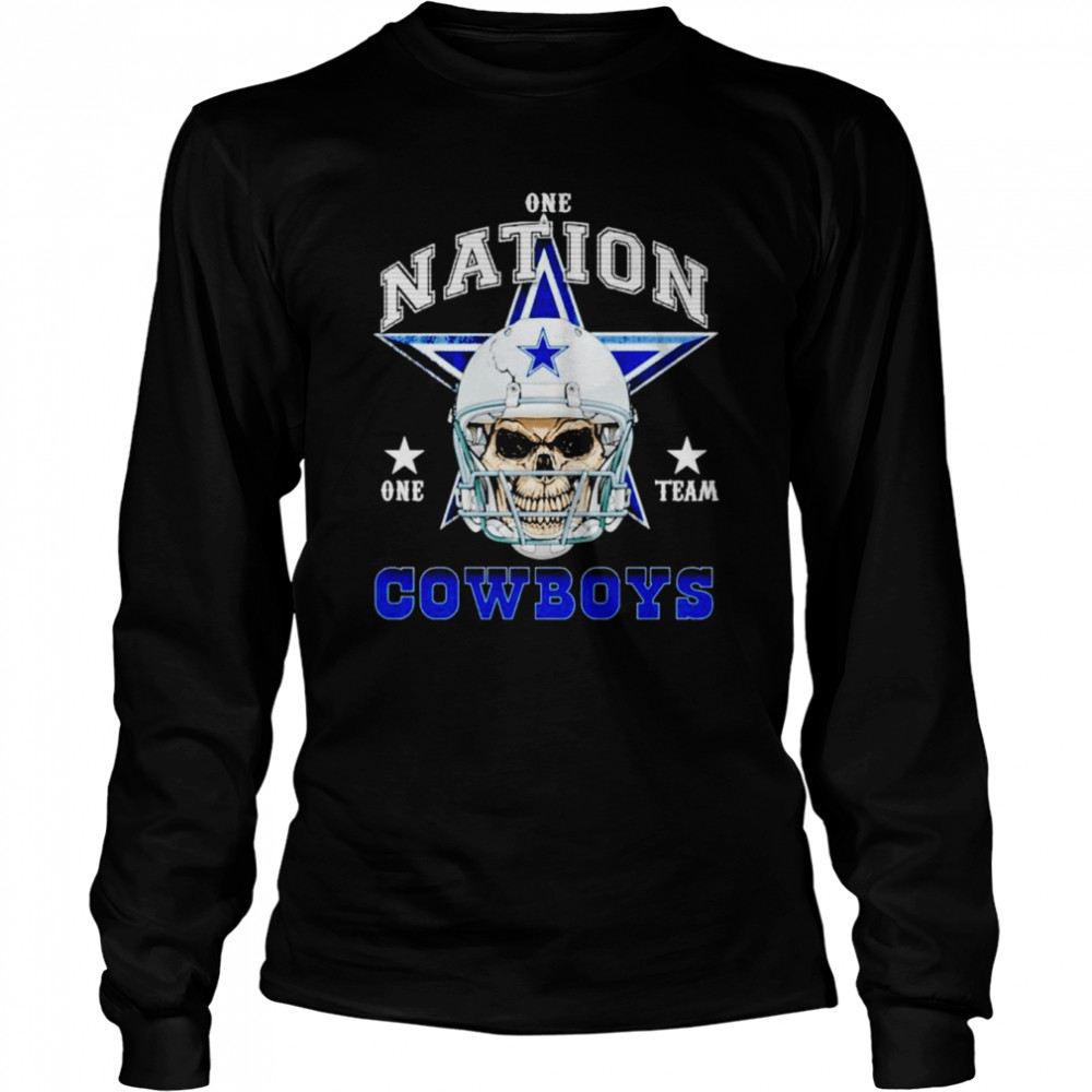 Dallas Cowboys Skull nation one team shirt Long Sleeved T-shirt