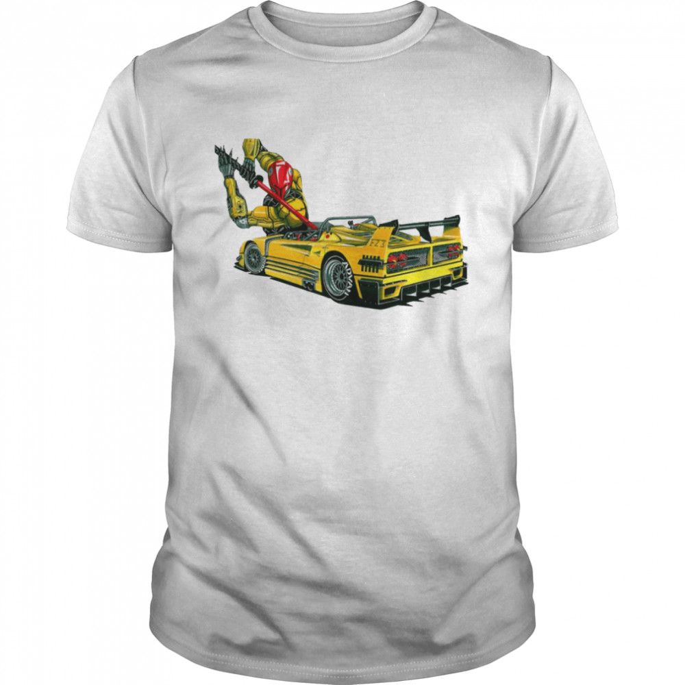F40 Lm Barchett Yellow Italian Sports Car Without A Roof shirt