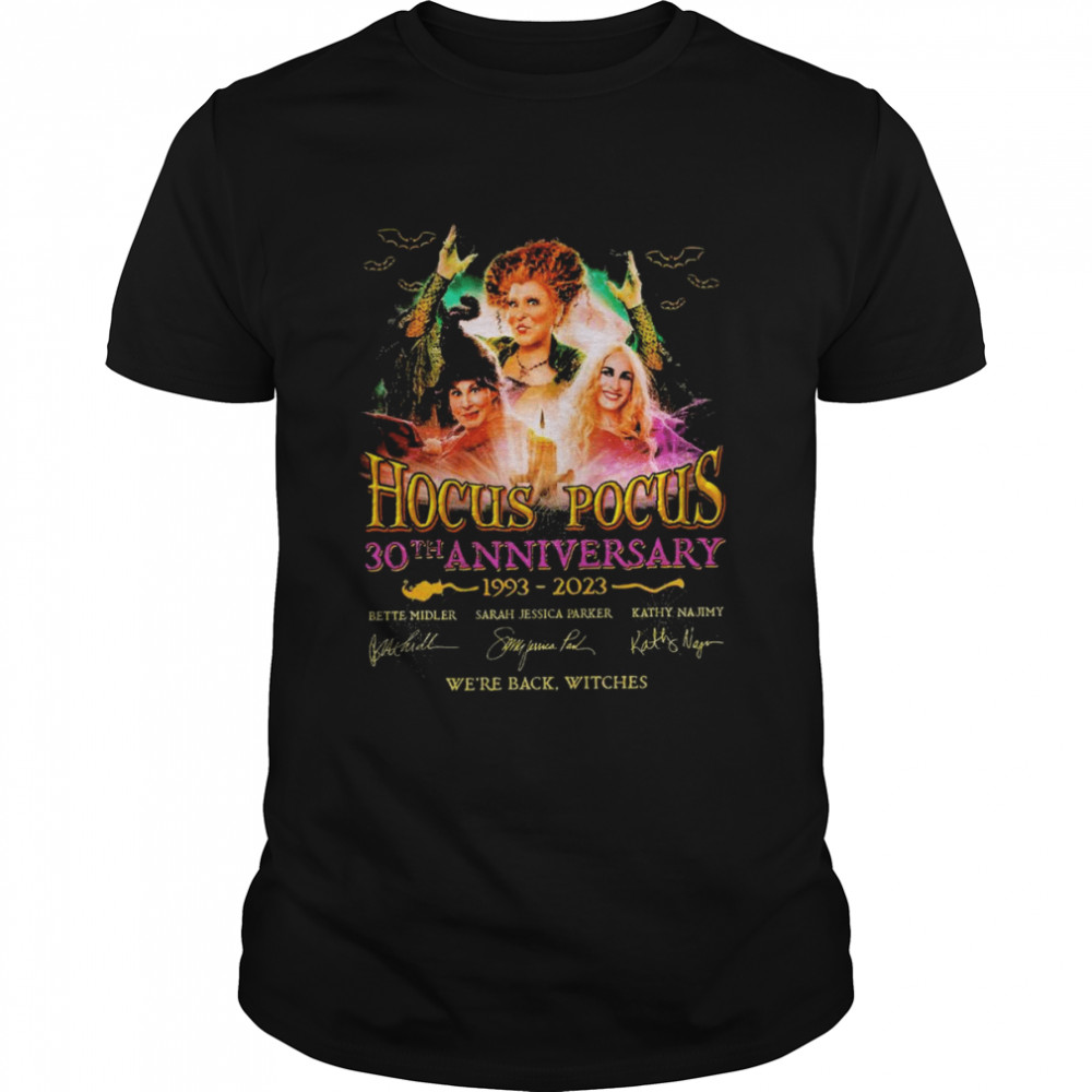 Hocus Pocus 30th anniversary 1993-2023 signature we’re back Witches shirt