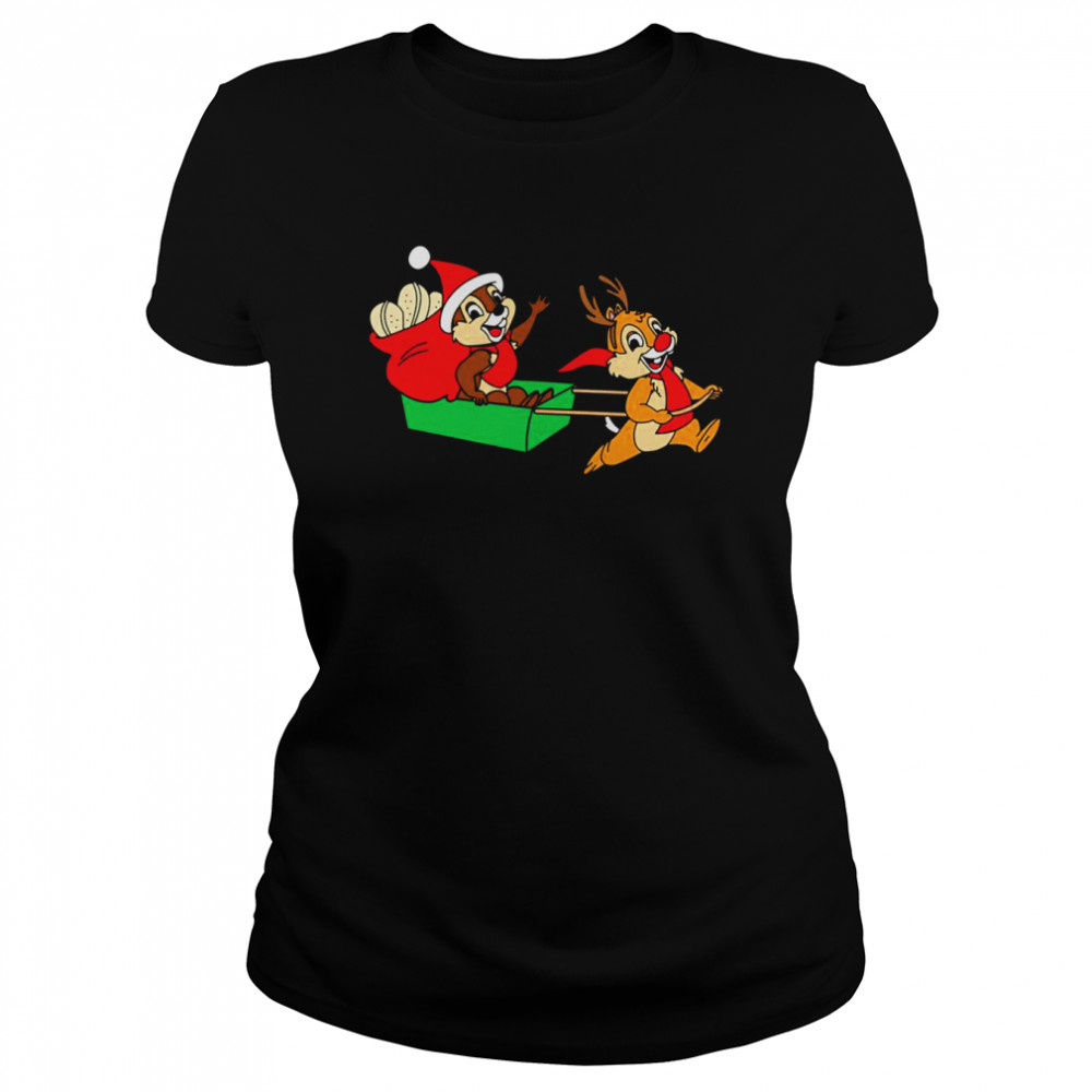 Chip And Dale On A Christmas Sleigh shirt Classic Women's T-shirt