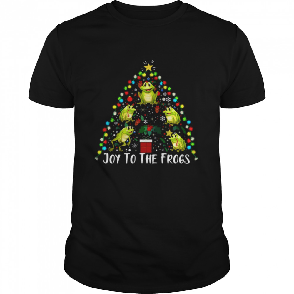 Joy To The Frogs Christmas Tree Santa Christmas shirt