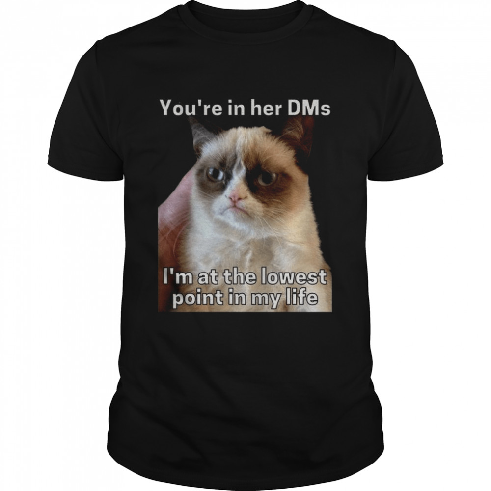 You’re In Her Dms I’m At The Lowest Point In My Life Cat Meme shirt