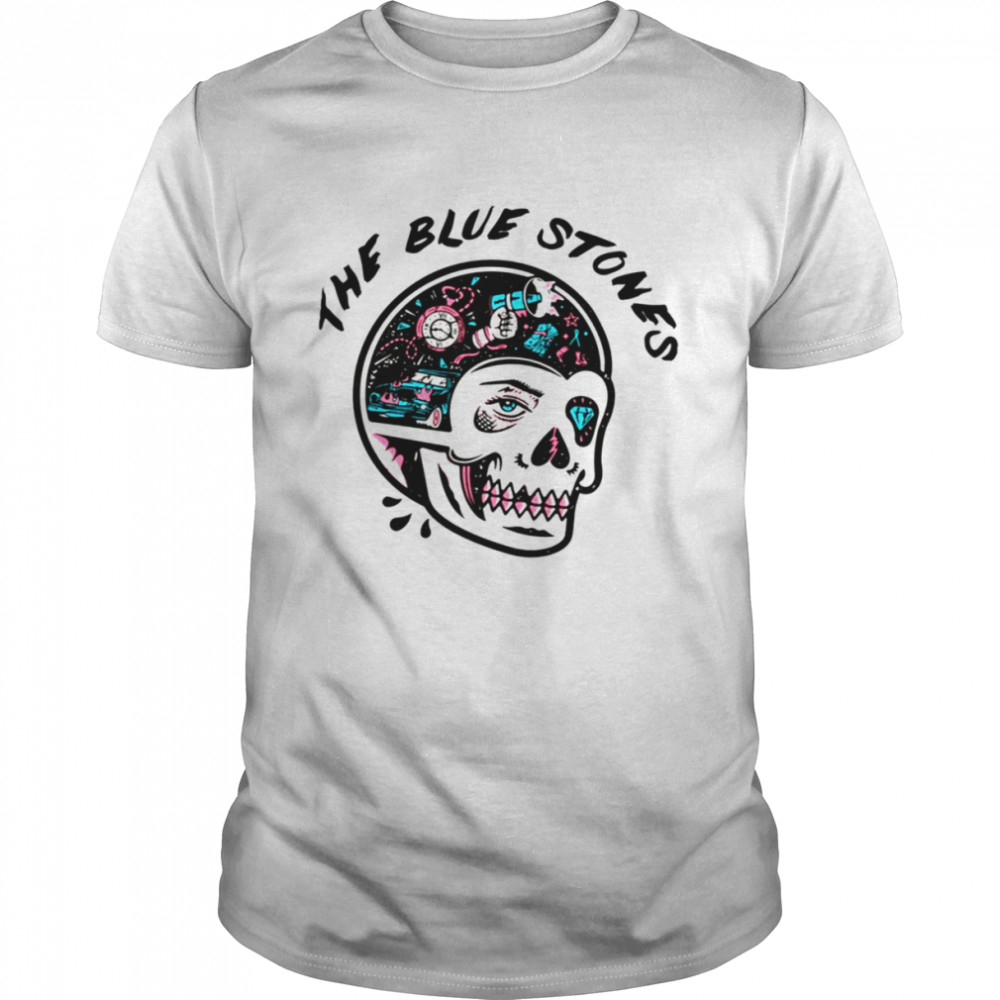Aesthetic Skull Art The Blue Stones Retro Vintage shirt