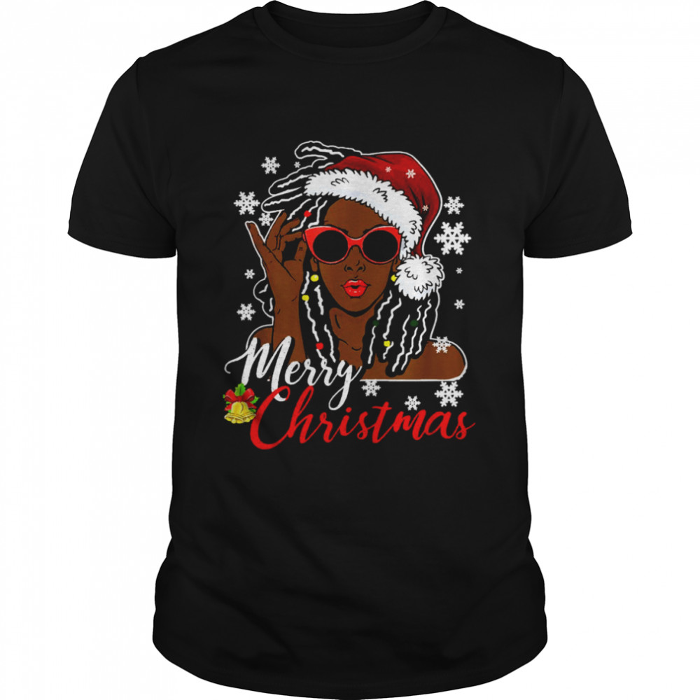 African Black Girl Christmas Santa Claus Merry Christmas shirt Classic Men's T-shirt