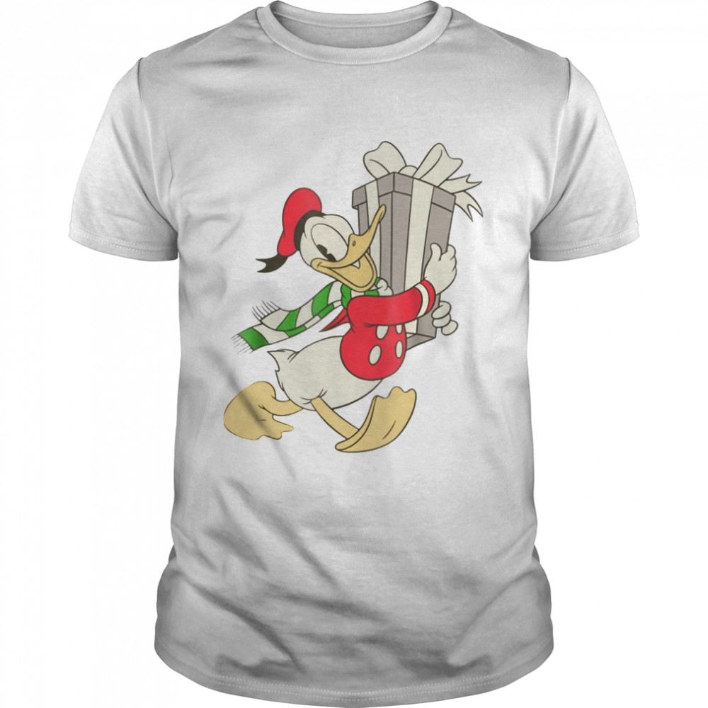 Disney Vintage Donald Duck With Holiday Present shirt
